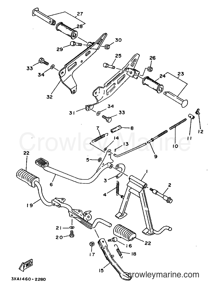 1997 Scooter V110 - V110 (4VM1) [999] - STAND & FOOTREST
