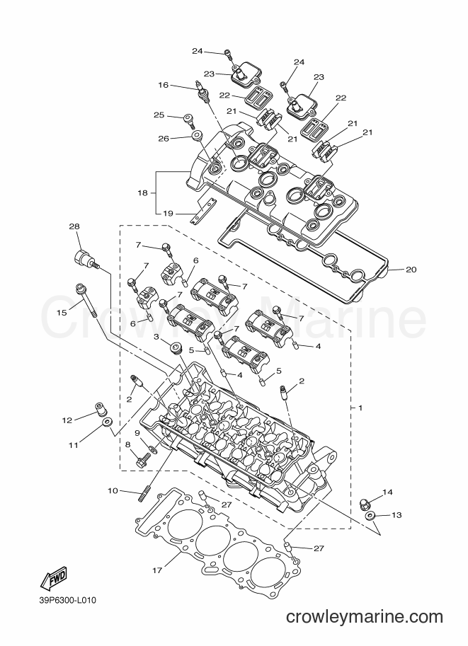 2012 Street Bike FZ8-N - FZ8-N (39PC) [010] - CYLINDER HEAD