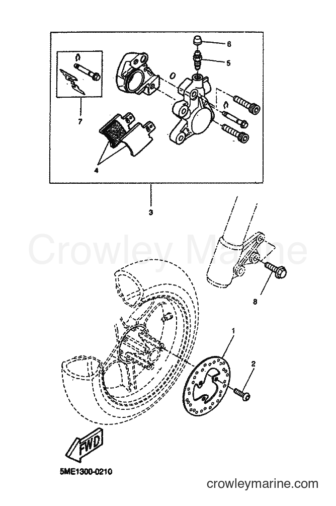 2000 Scooter YQ100 - YQ100 (5ME1) [070] - FRONT BRAKE CALIPER