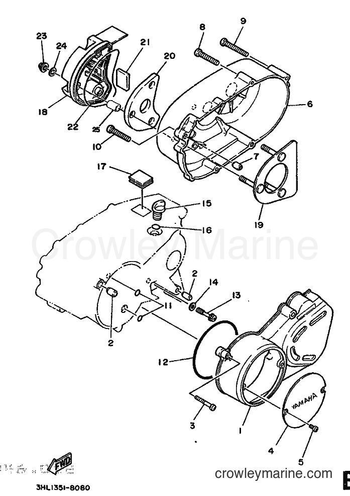 1988 Scooter DT50R - DT50R (3HL2) [999] - CRANKCASE COVER 1
