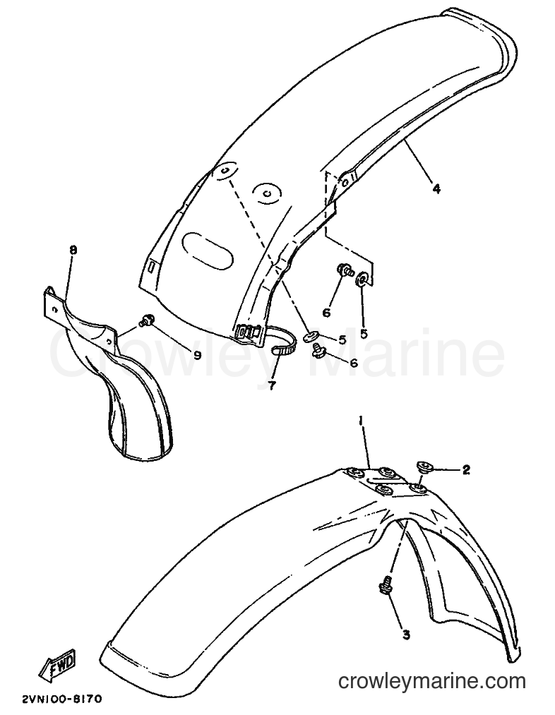 1988 Dirt Bike YZ250 - YZ250 (2VM0) [030] - FENDER