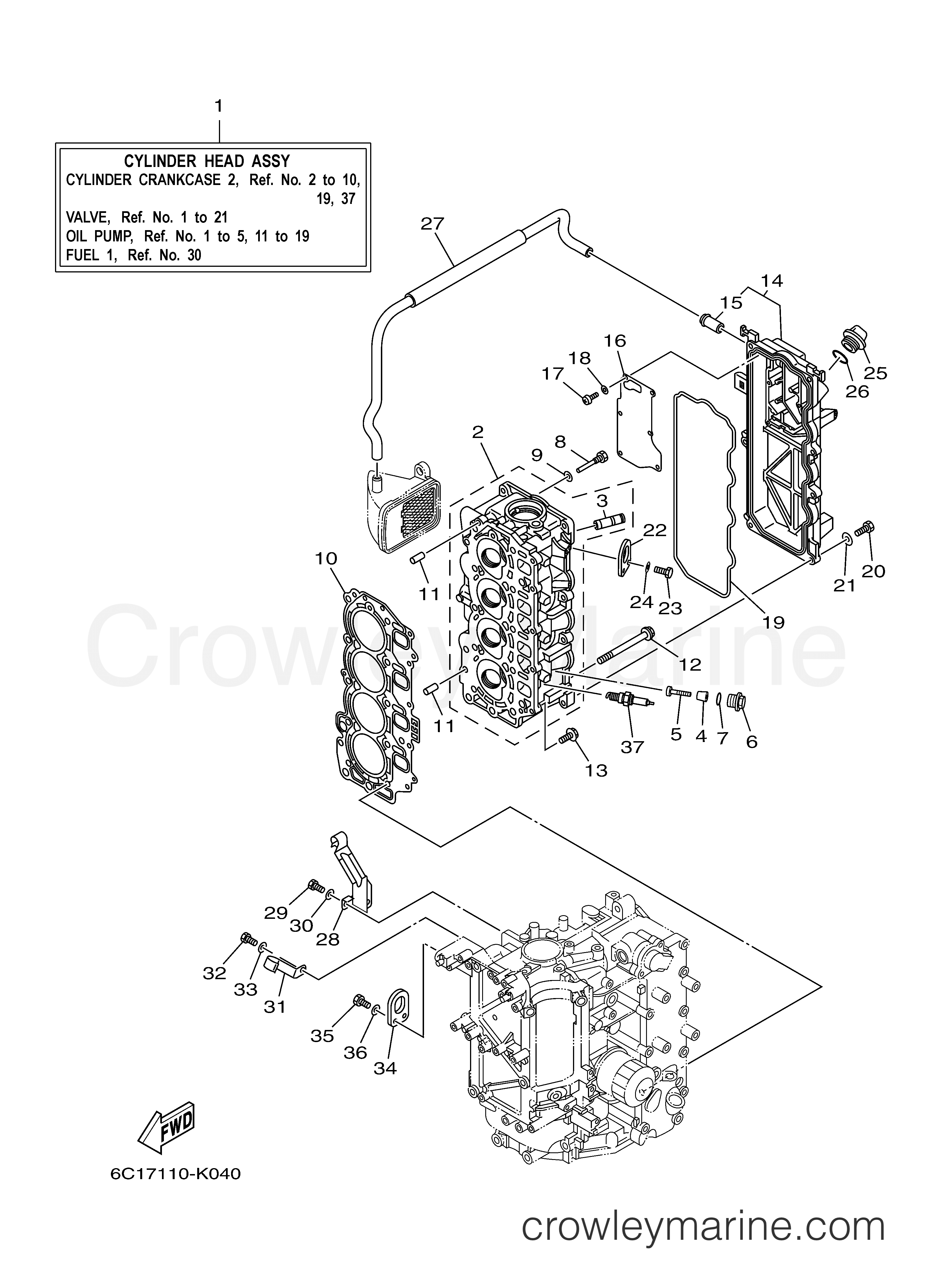 Yamaha Motors F60TLR - CYLINDER CRANKCASE 2