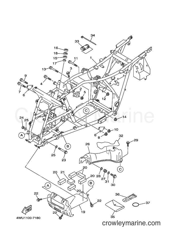 1999 ATV YFM350FWB - YFM350FWB (5FT3) [010] - FRAME