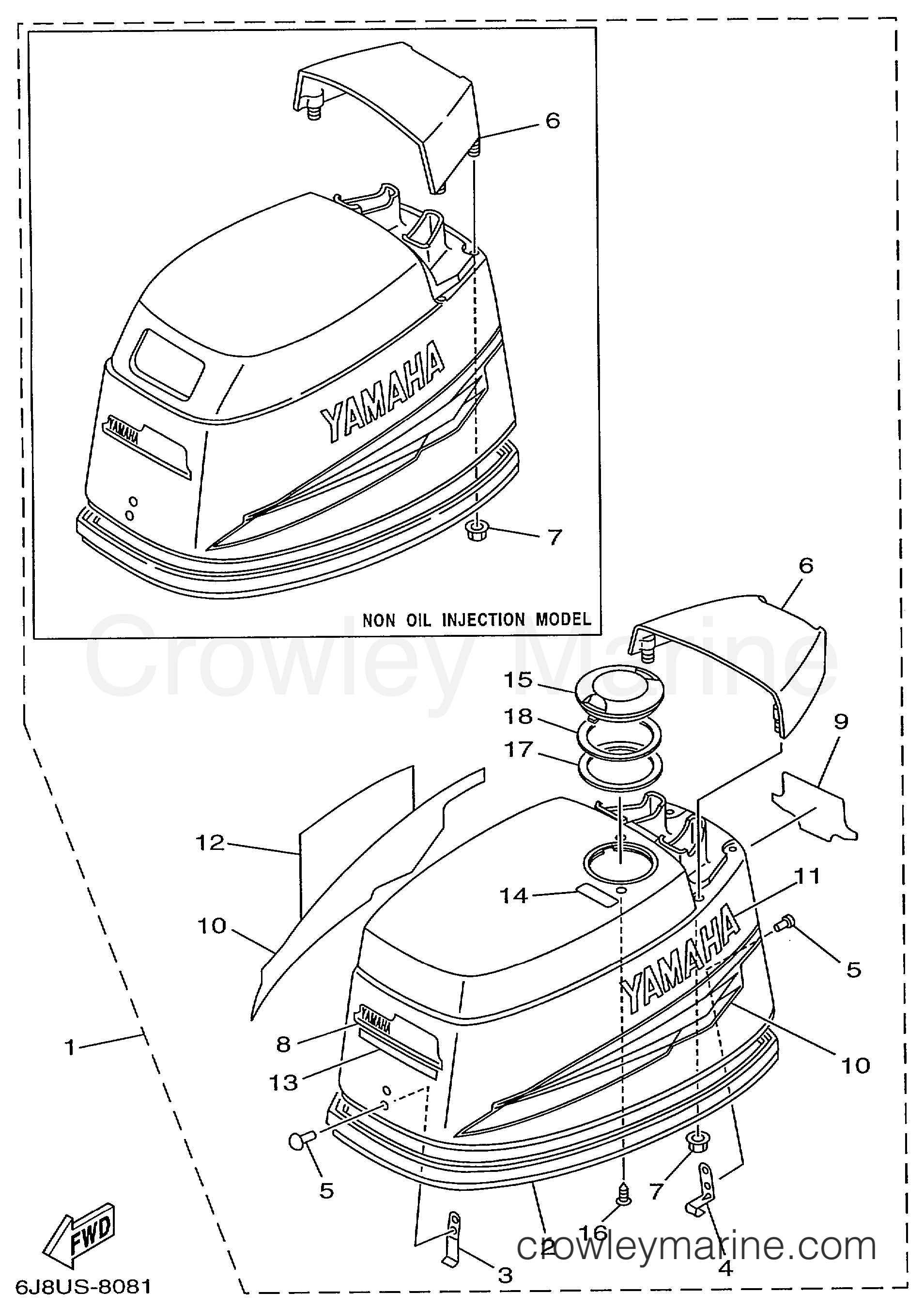 Yamaha Motors 30ELRY - TOP COWLING