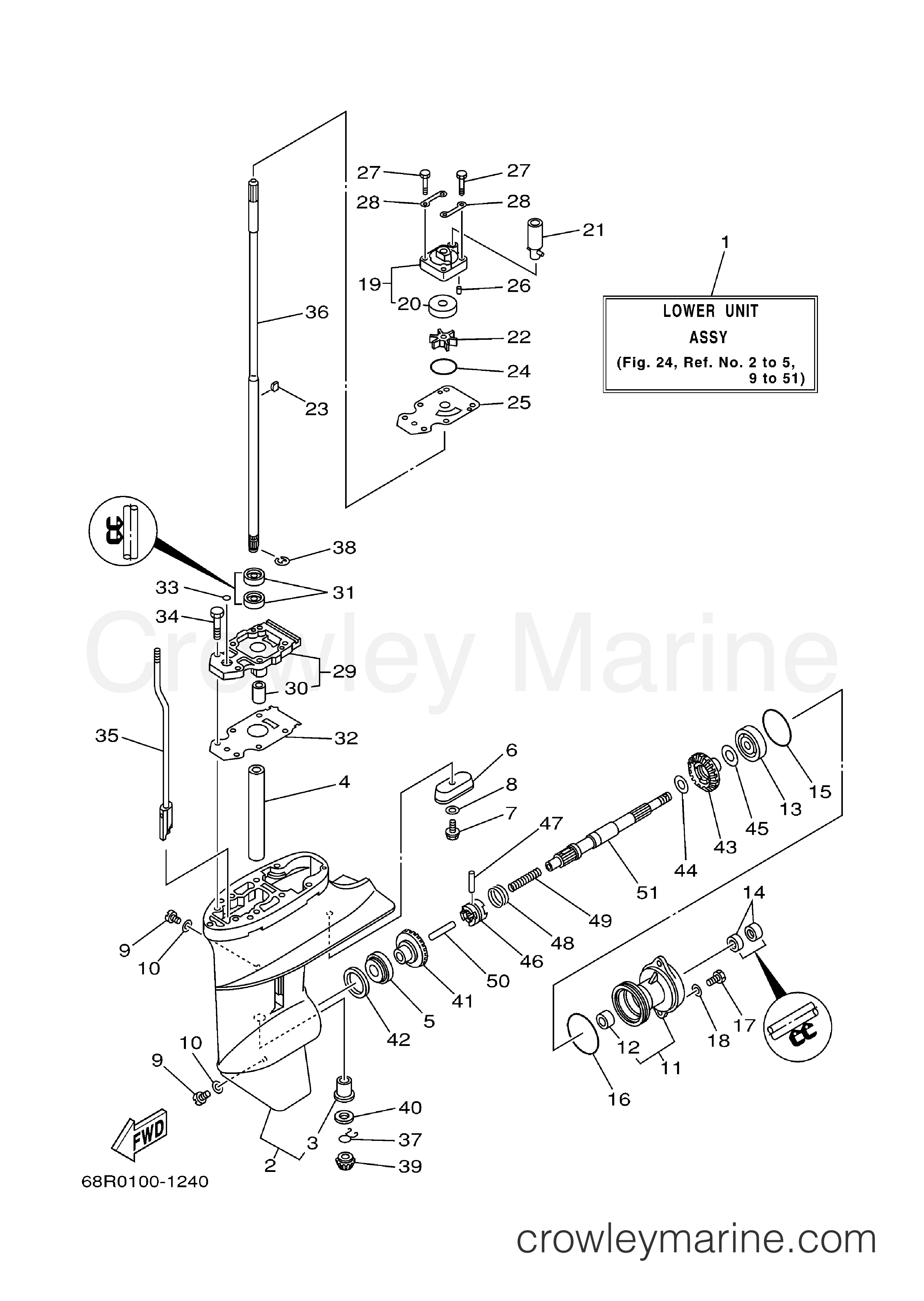 Yamaha Motors F6MSHB - LOWER CASING DRIVE 1