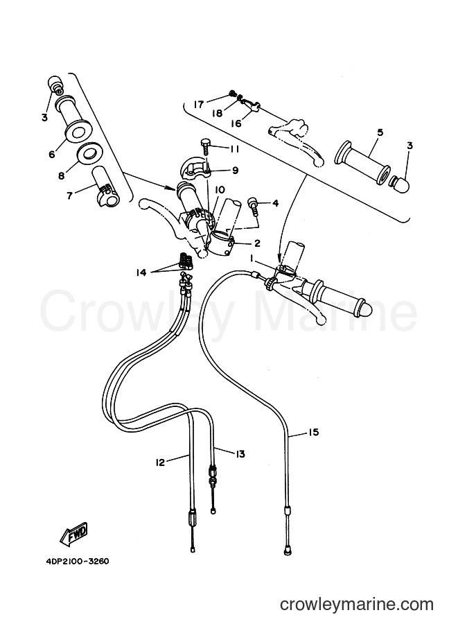 1995 Street Bike TZ250 - TZ250 (4DP4) [999] - STEERING HANDLE & CABLE