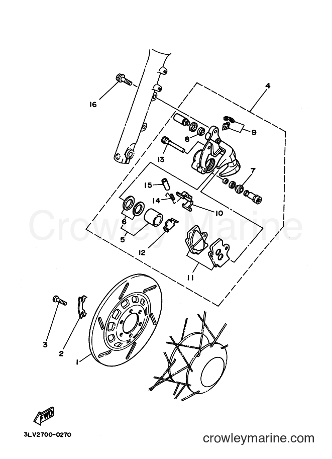 1992 Cruiser XV250 - XV250 (3LS3) [010] - FRONT BRAKE CALIPER
