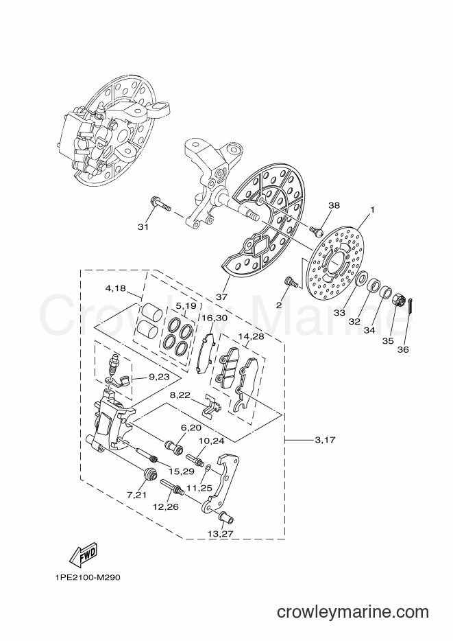 2017 ATV YFM700R - YFM700R (B46B) [010] - FRONT BRAKE CALIPER