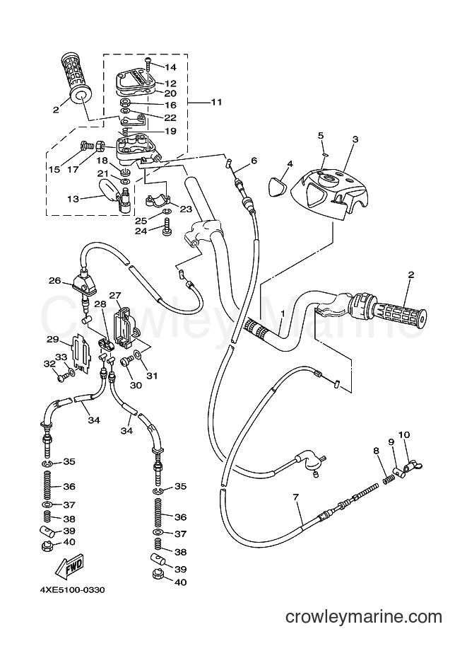 2000 ATV YFM250 - YFM250 (4XE7) [010] - STEERING HANDLE & CABLE