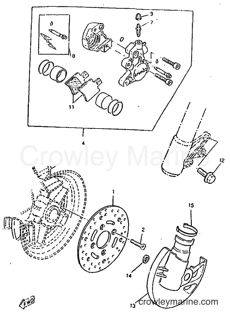 1998 Scooter CW50RSX - CW50RSX (5DY1) [999] - FRONT BRAKE CALIPER