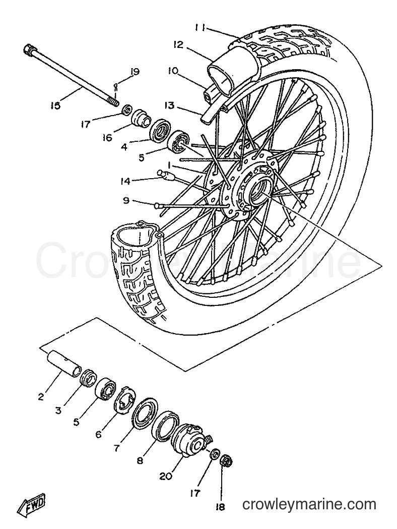 1996 Street Bike SR250 - SR250 (21L2) [99A] - FRONT WHEEL