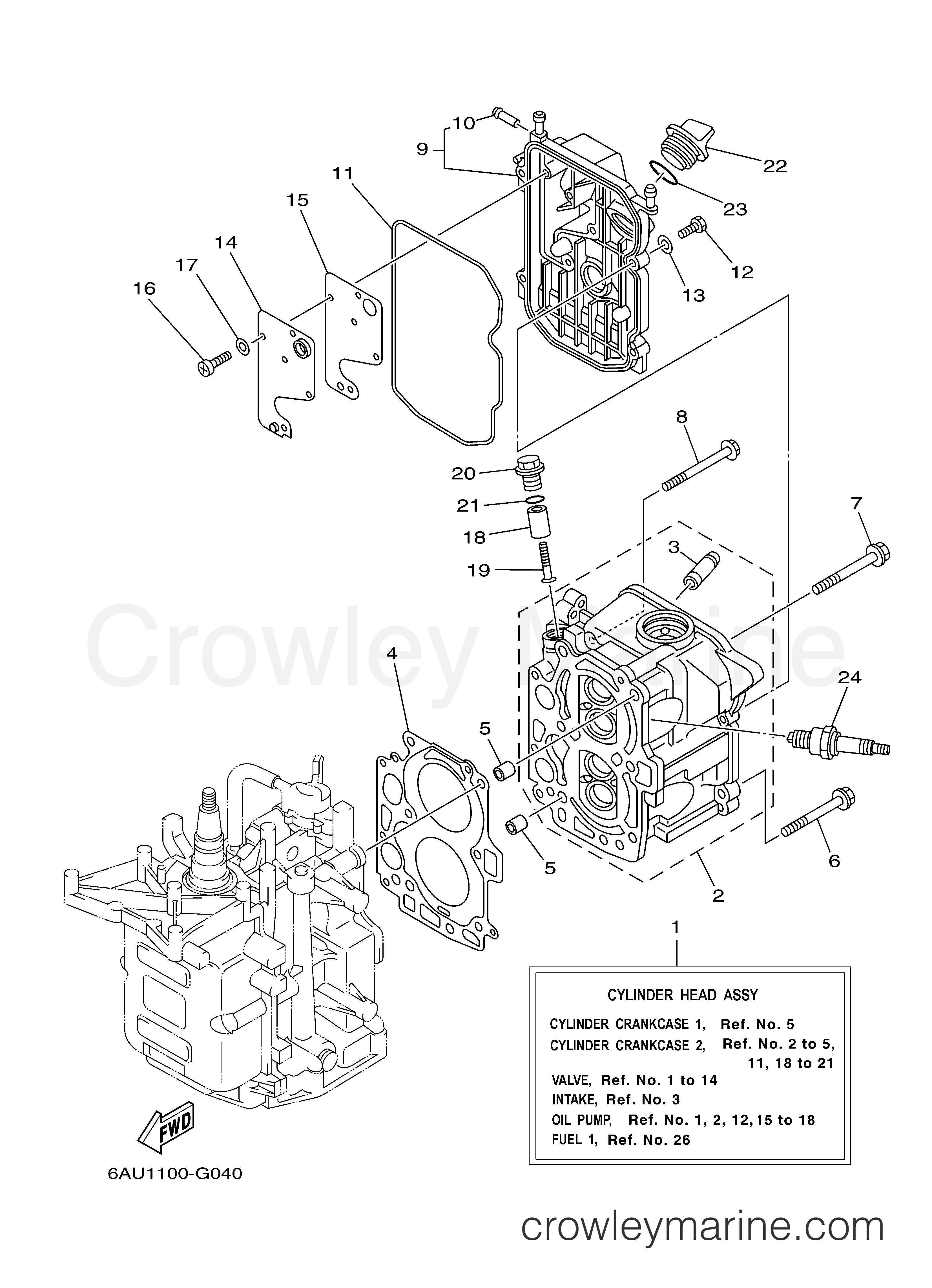 Yamaha Motors F9.9FMLH - CYLINDER CRANKCASE 2