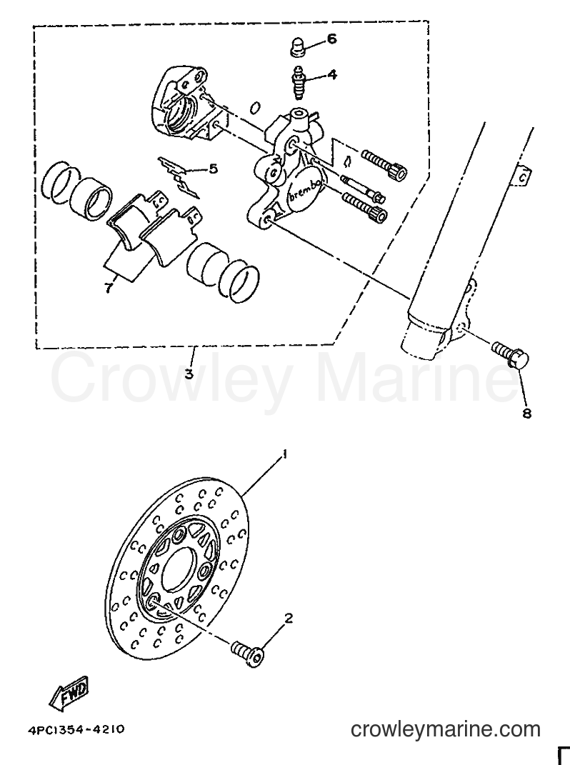 1994 Scooter YA50R - YA50R (4PC2) [010] - FRONT BRAKE CALIPER