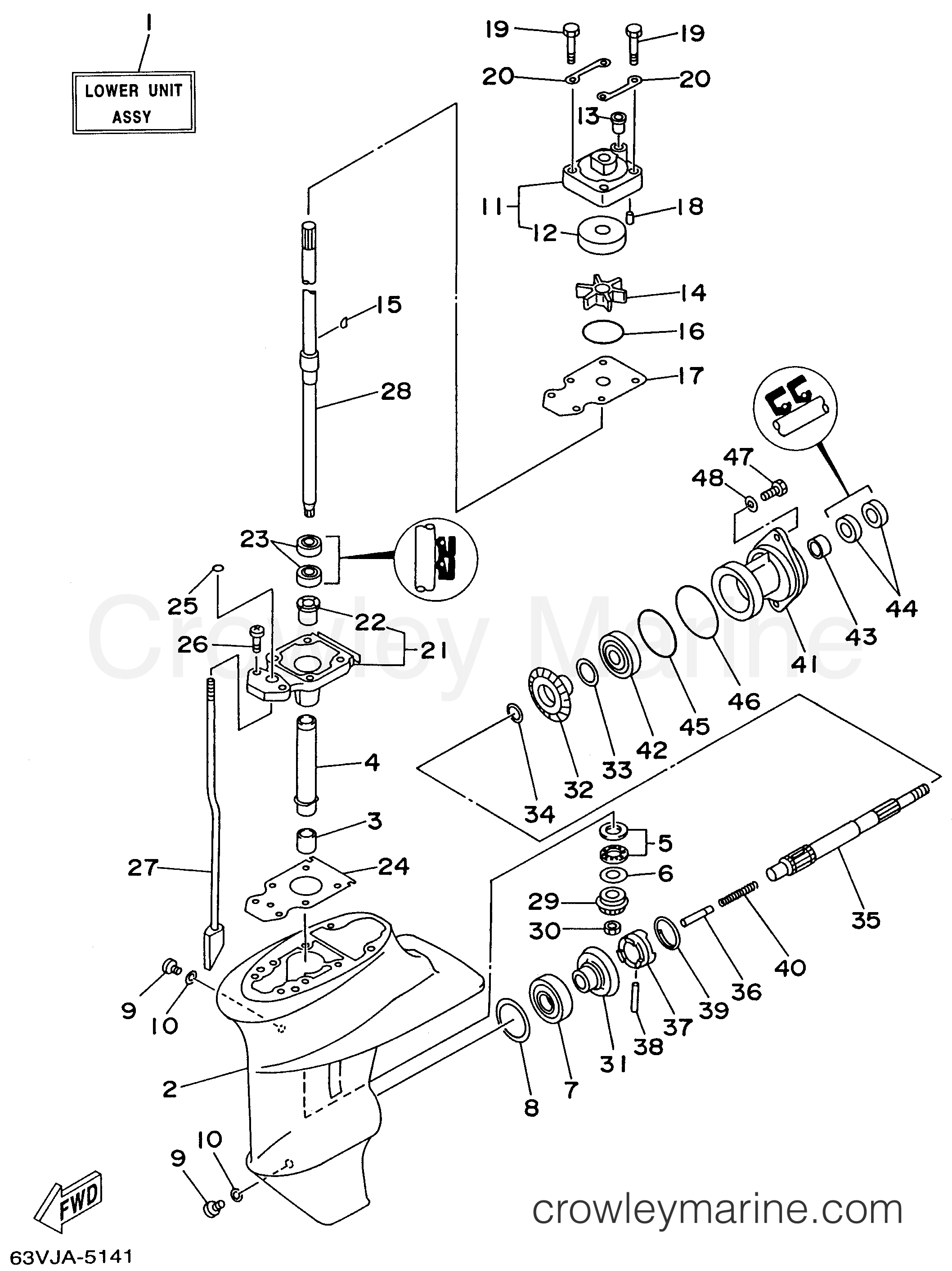 Yamaha Motors 9.9ELRU - LOWER CASING DRIVE 1