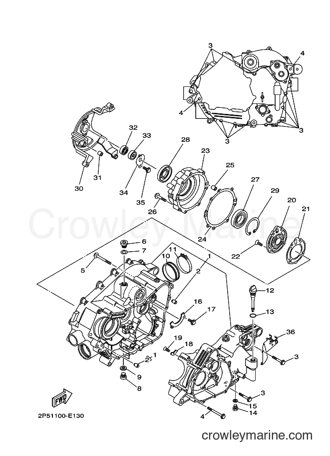 2009 ATV YXR450F - YXR450F (2P5H) [010] - CRANKCASE