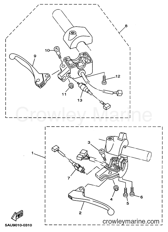 2002 Scooter YJ50R - YJ50R (5PP2) [010] - HANDLE SWITCH & LEVER