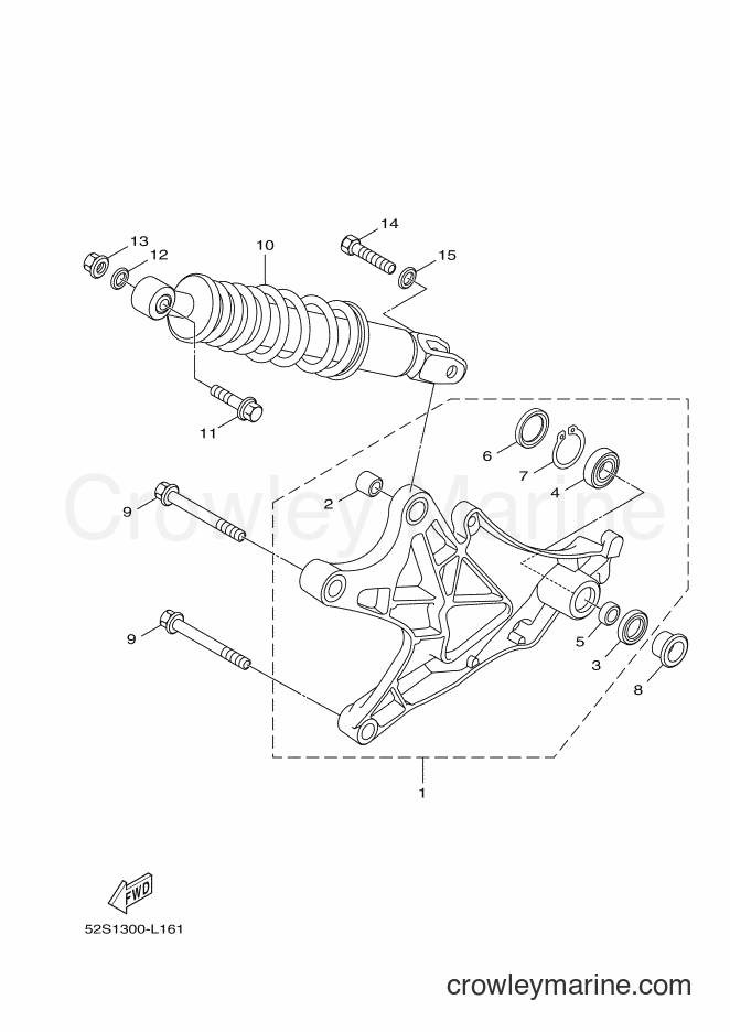 2012 Scooter HW125 - HW125 (53B2) [010] - REAR ARM & SUSPENSION