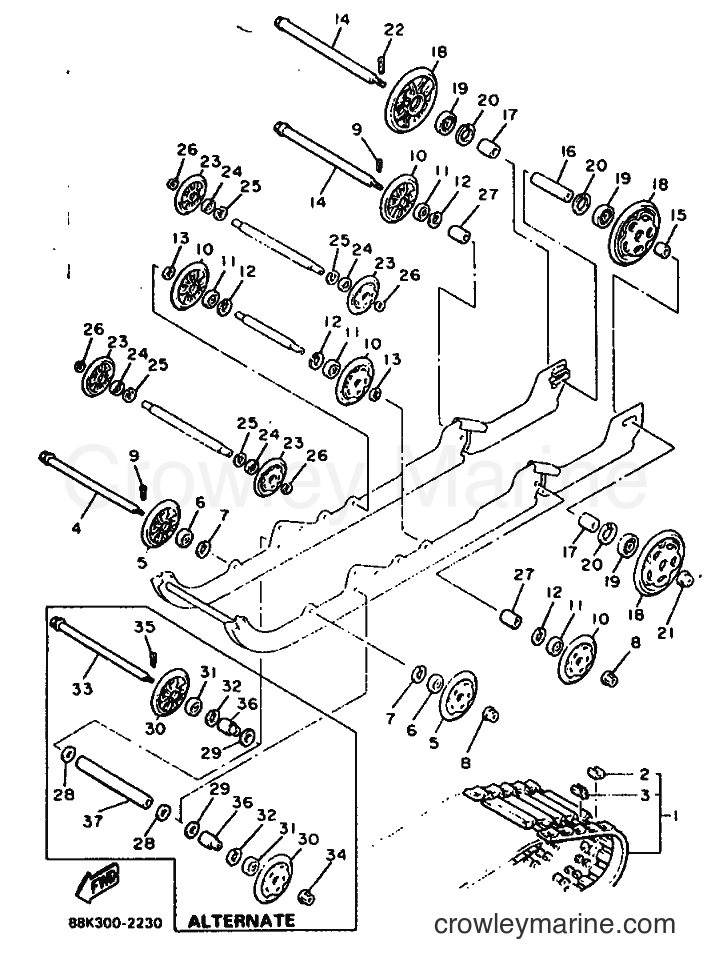 1994 Snowmobile VT480TF - VT480TF (88K4) [010] - TRACK SUSPENSION 1