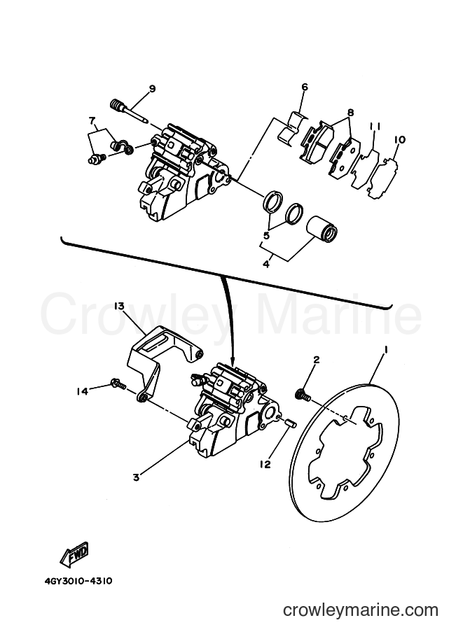 2003 Dirt Bike TT250R - TT250R (4PX9) [010] - REAR BRAKE CALIPER