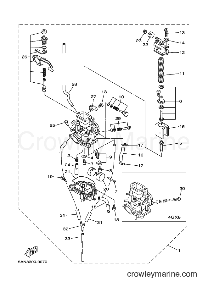 2000 Dirt Bike TDR125 - TDR125 (5AN8) [080] - CARBURETOR