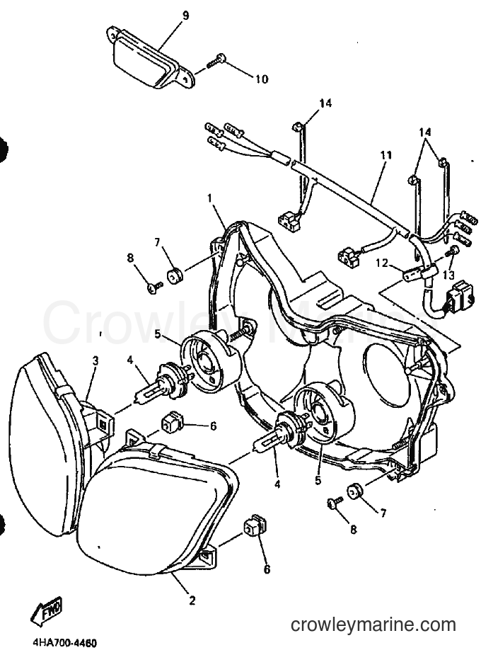 1994 Sport Bike YZF750R - YZF750R (4HA2) [010] - HEADLIGHT