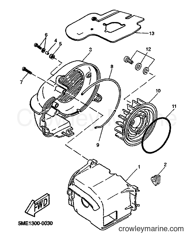 2001 Scooter YQ100 - YQ100 (5ME4) [030] - AIR SHROUD & FAN