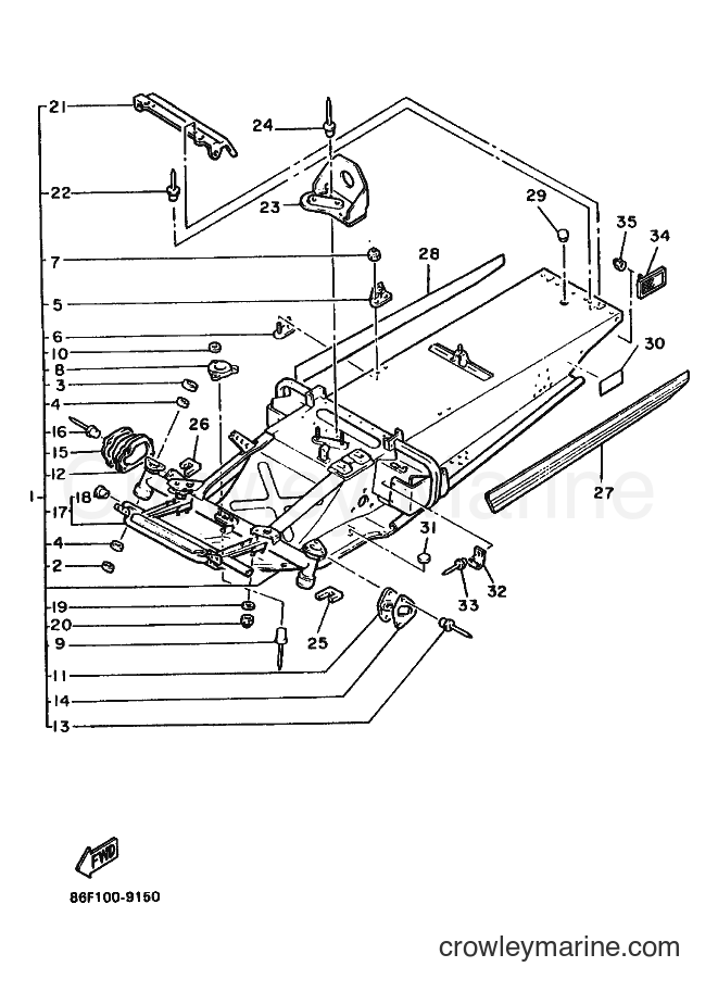 1989 Snowmobile PZ480N - PZ480N (86F1) [010] - FRAME