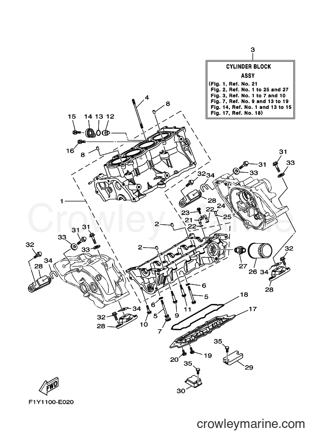 Yamaha Motors FX1000A-E (F1Y2) [010] - CRANKCASE