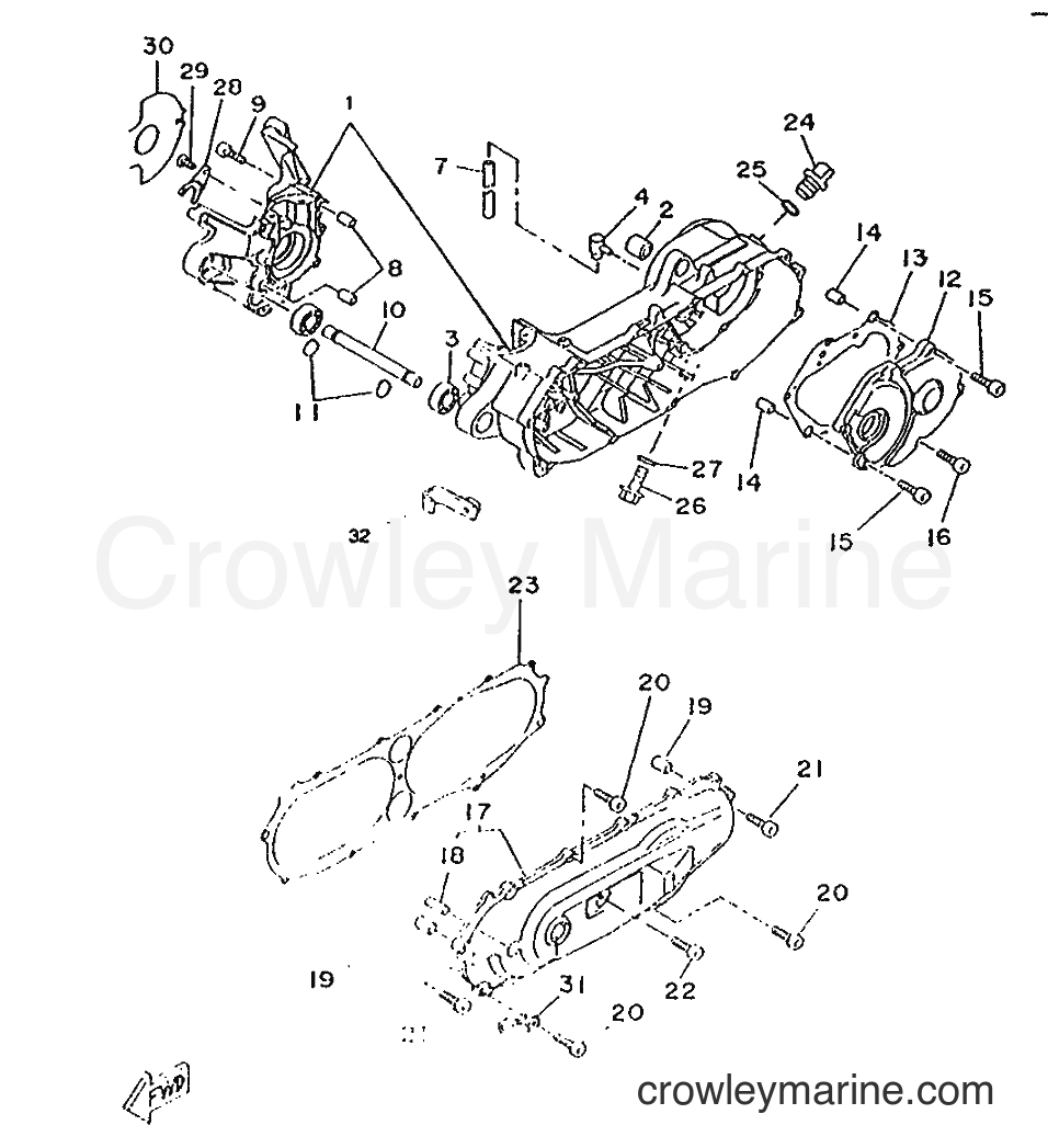 1995 Scooter CW50RS - CW50RS (4VA1) [999] - CRANKCASE