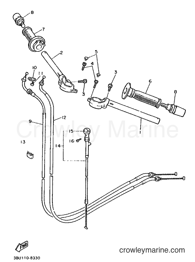 1990 Sport Bike FZ750 - FZ750 (3KT2) [999] - STEERING HANDLE & CABLE