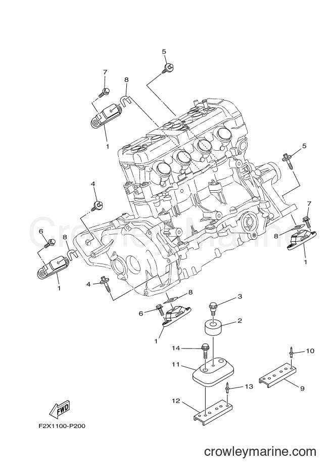 Yamaha Motors VX1100B-P (F2X6) [010] - ENGINE MOUNT