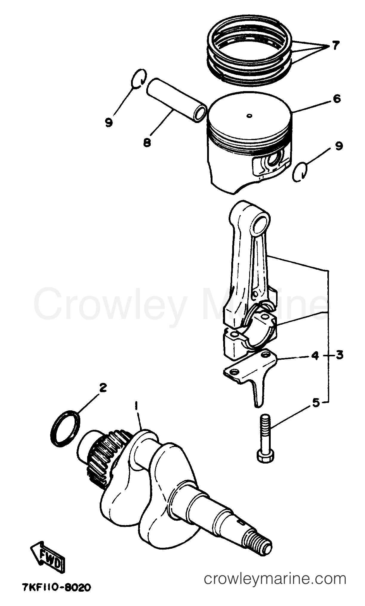 Yamaha Motors YS828TM - CRANKSHAFT - PISTON