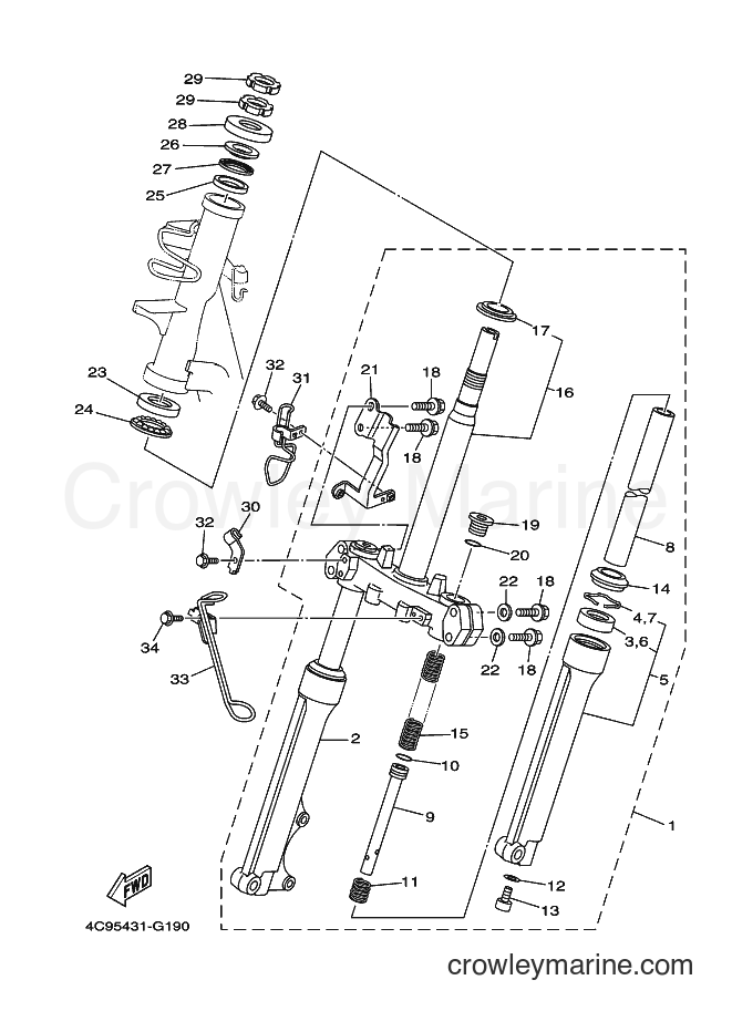 Yamaha Motors AL115C (4C95) [010] - STEERING