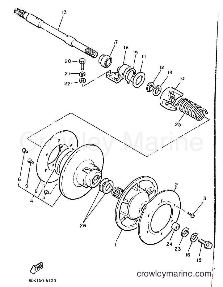 1990 Snowmobile PZ480 - PZ480 (86J2) [010] - SECONDARY SHEAVE