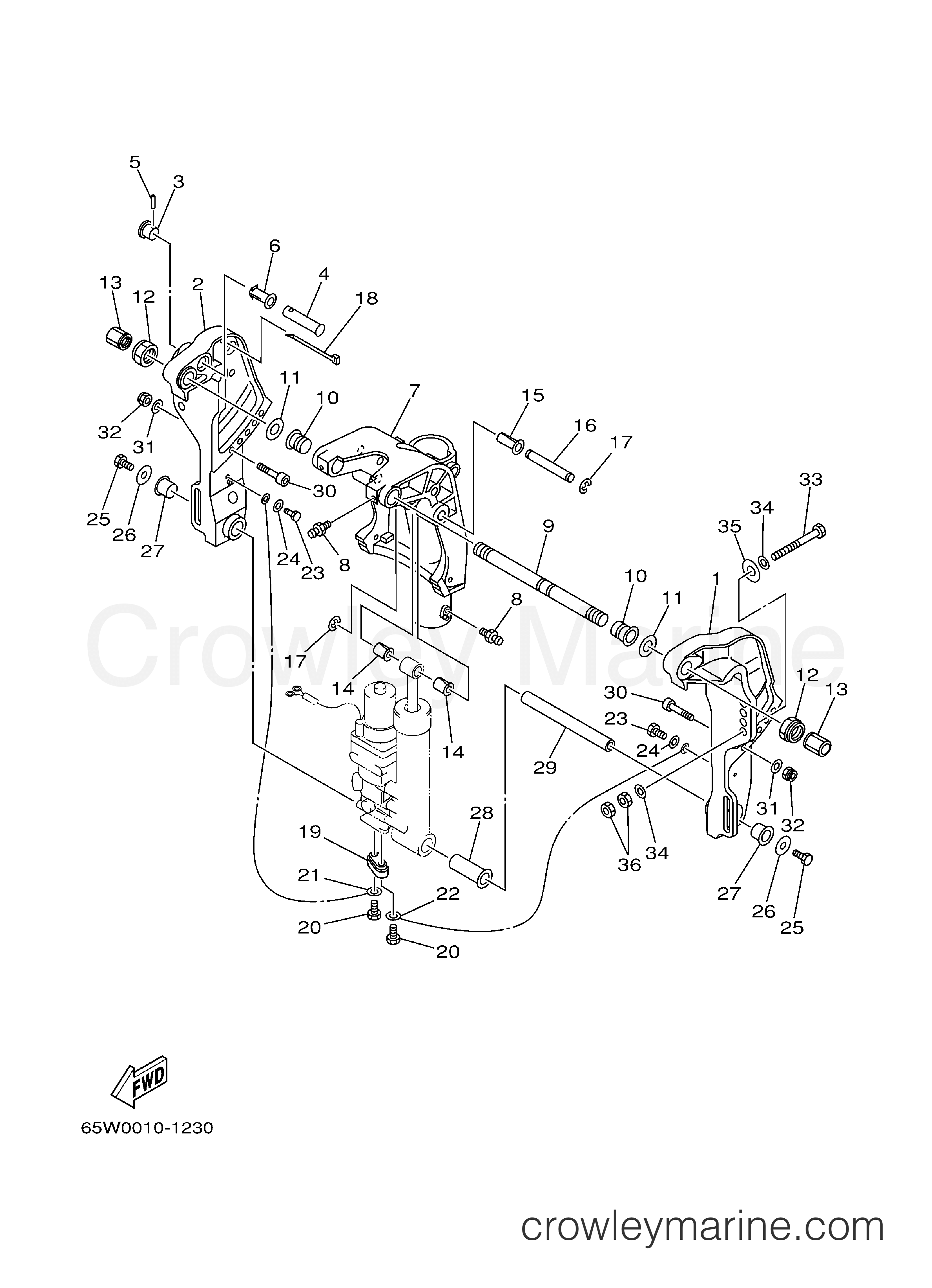 Yamaha Motors F25MSHD - BRACKET 2 TR