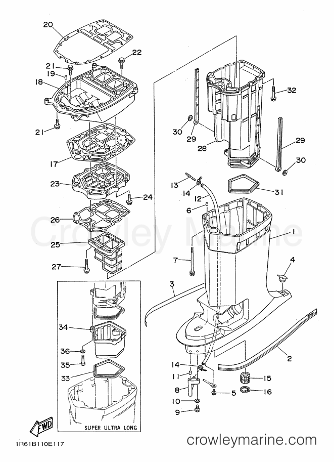 Yamaha Motors L250AET (61B) [020] - UPPER CASING