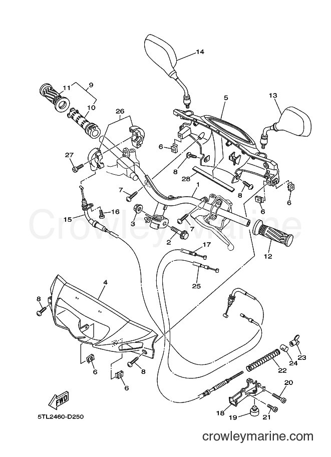 Yamaha Motors AL115C (5TL2) [010] - STEERING HANDLE & CABLE