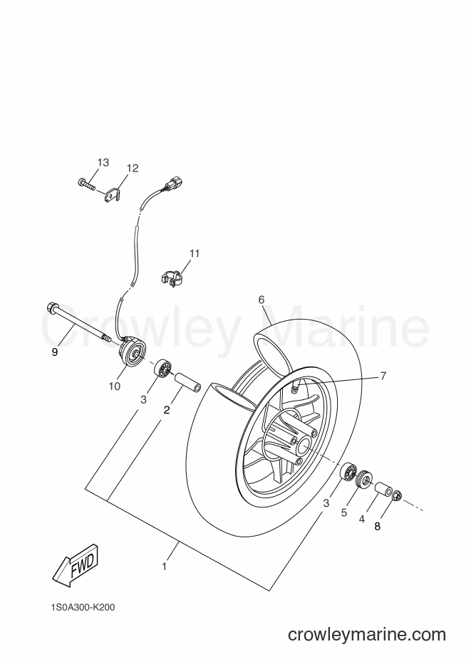 2011 Scooter EW50N - EW50N (1S0A) [010] - FRONT WHEEL
