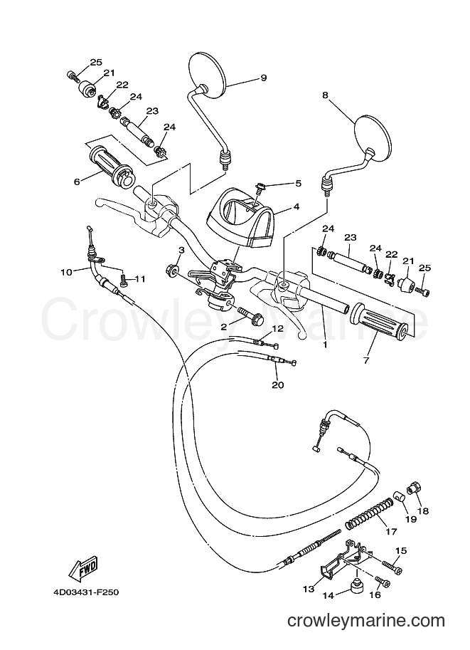 Yamaha Motors AF115S (4D0A) [010] - STEERING HANDLE & CABLE
