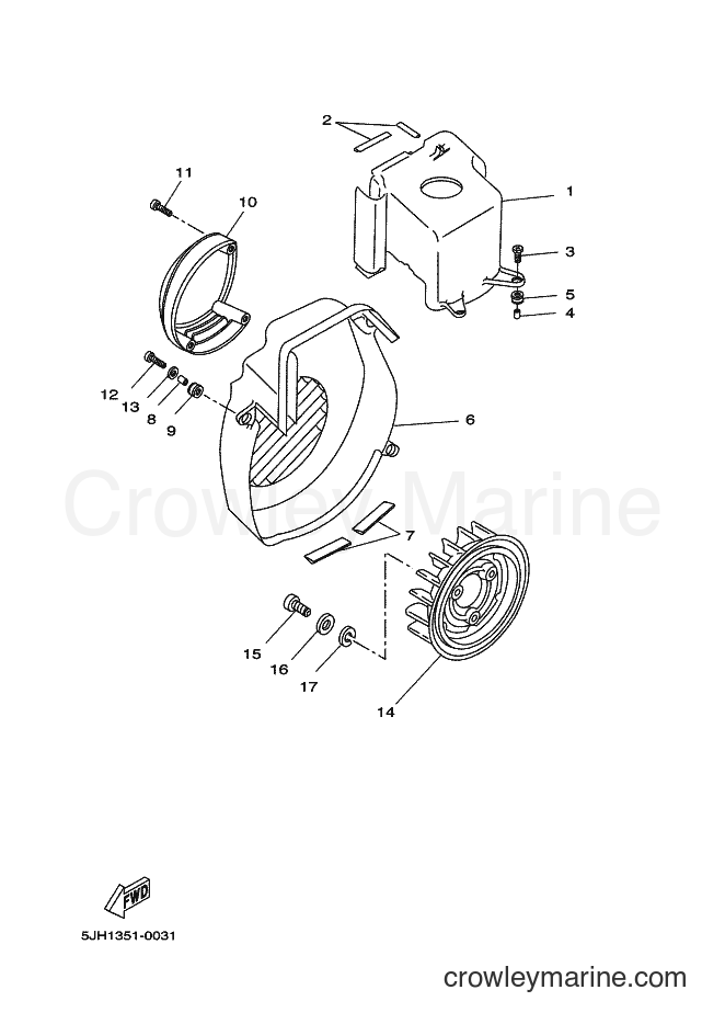 2003 Scooter CW50N - CW50N (1D11) [010] - AIR SHROUD & FAN