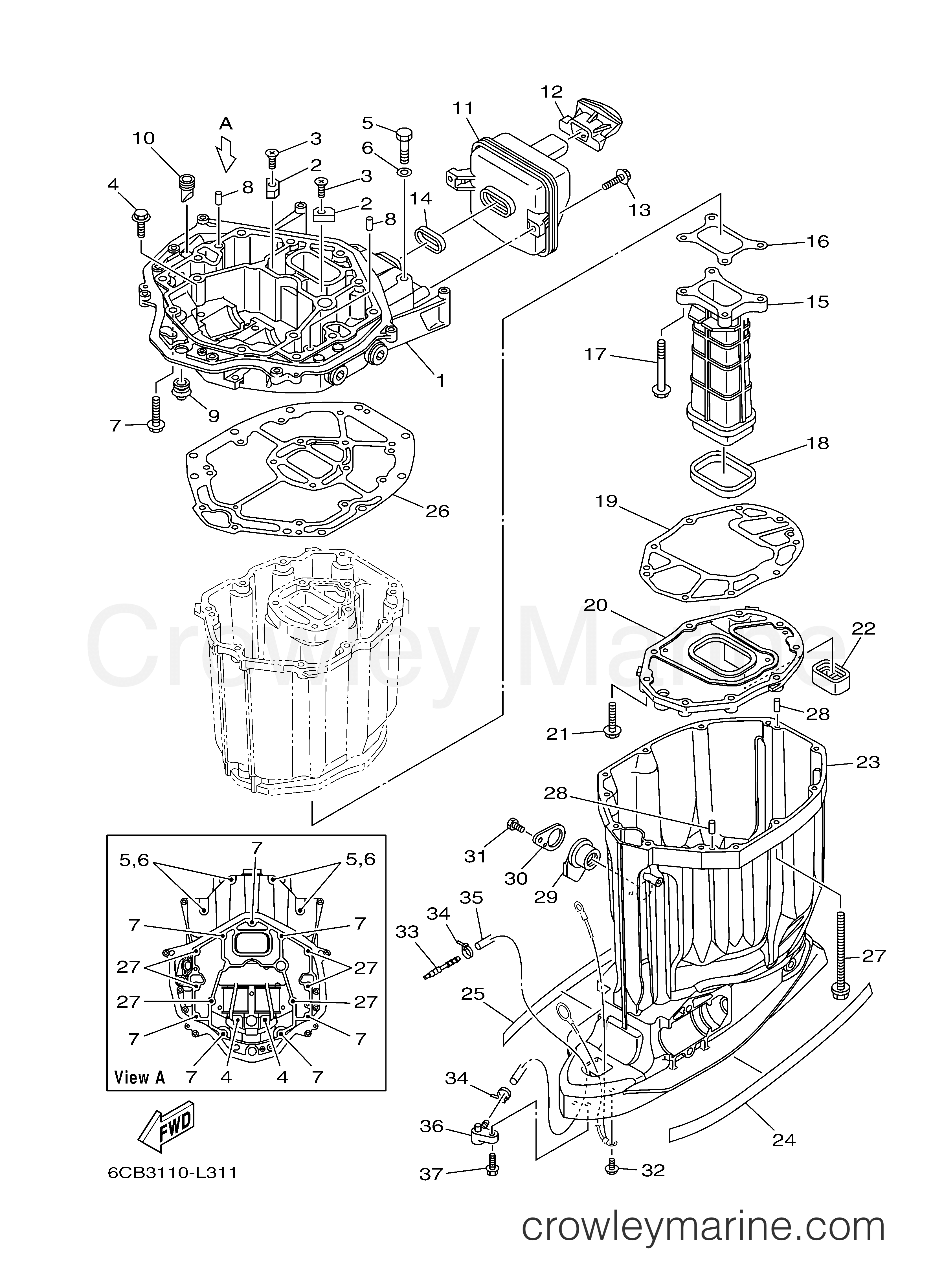 Yamaha Motors VF250LA - UPPER CASING