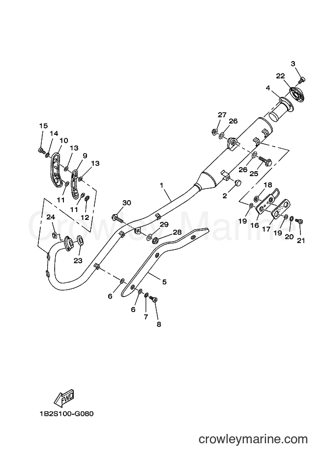 EXHAUST 2008 Dirt Bike TTR125E (TTR125E (1B2T) [010]) Yamaha