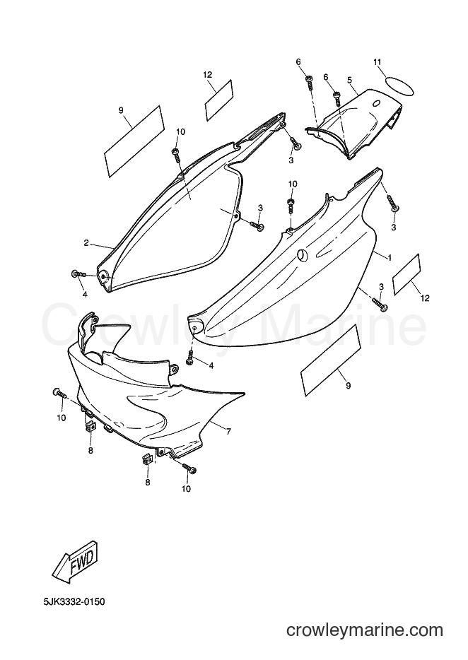 2001 Scooter CW50RS - CW50RS (5NU5) [010] - SIDE COVER