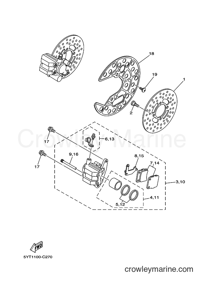 Yamaha Motors YFM350 (5YTH) [010] - FRONT BRAKE CALIPER