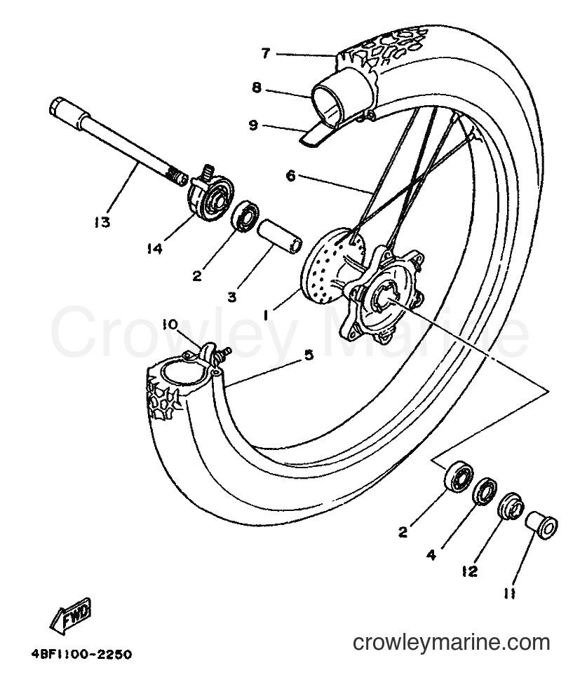 1991 Dirt Bike WR200R - WR200R (4BF1) [010] - FRONT WHEEL