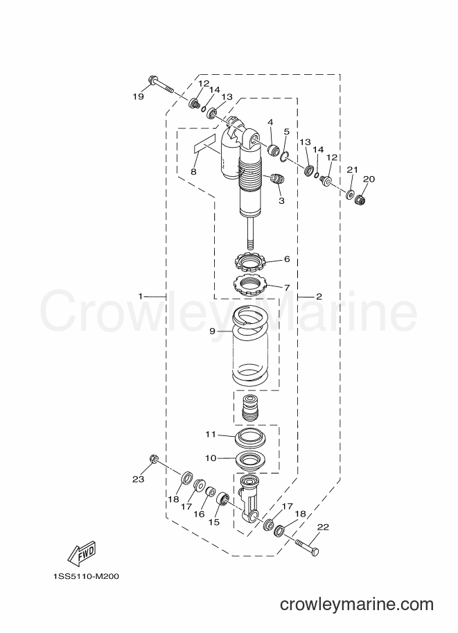 Yamaha Motors YZ250X (BF1F) [010] - REAR SUSPENSION