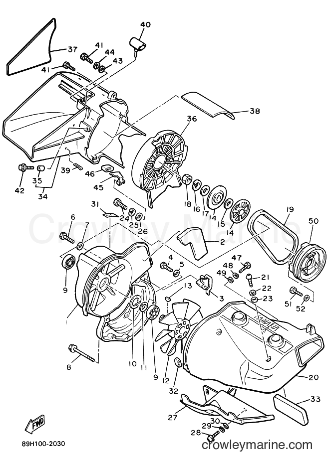 1992 Snowmobile PZ480E - PZ480E (89H1) [030] - AIR SHROUD & FAN