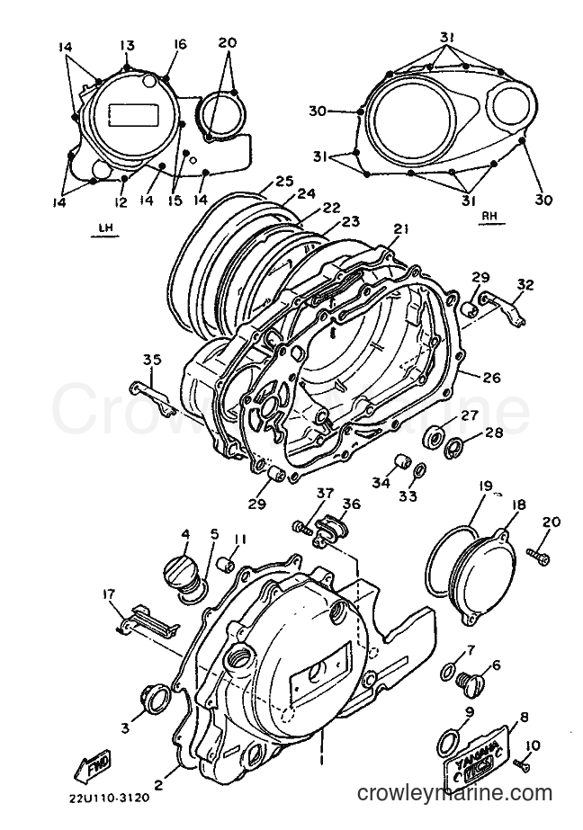 1983 Cruiser XV500 - XV500 (26R0) [010] - CRANKCASE COVER 1