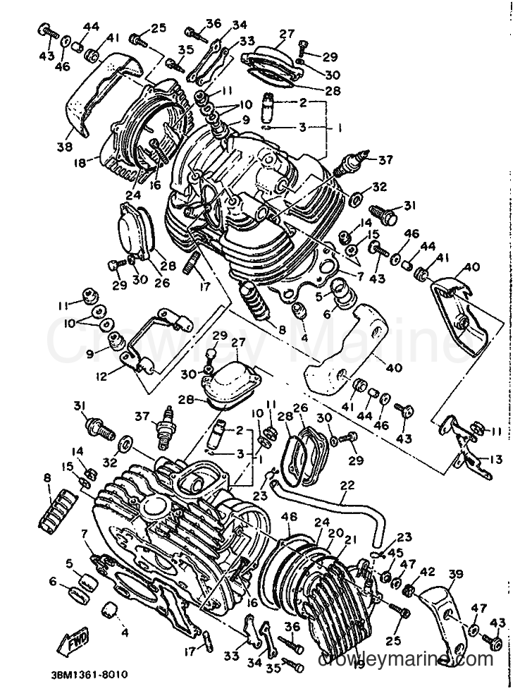 1988 Cruiser XV535 - XV535 (3BM1) [999] - CYLINDER HEAD
