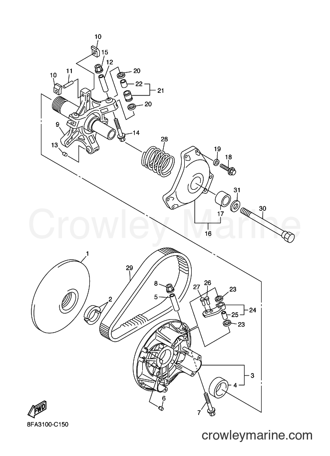 Yamaha Motors RX10STS (8FH1) [020] - PRIMARY SHEAVE